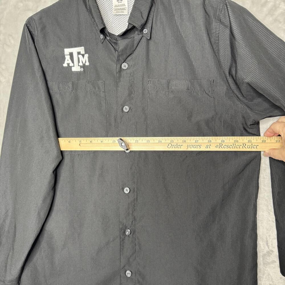 Texas A&M Aggies Shirt Mens Medium Black Russell Long Sleeve Polyester Vented - Picture 8 of 11